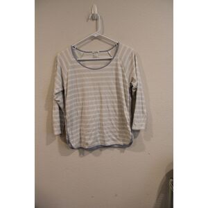 Lake size small pima cotton blue and white stripe scoop neck pajama top